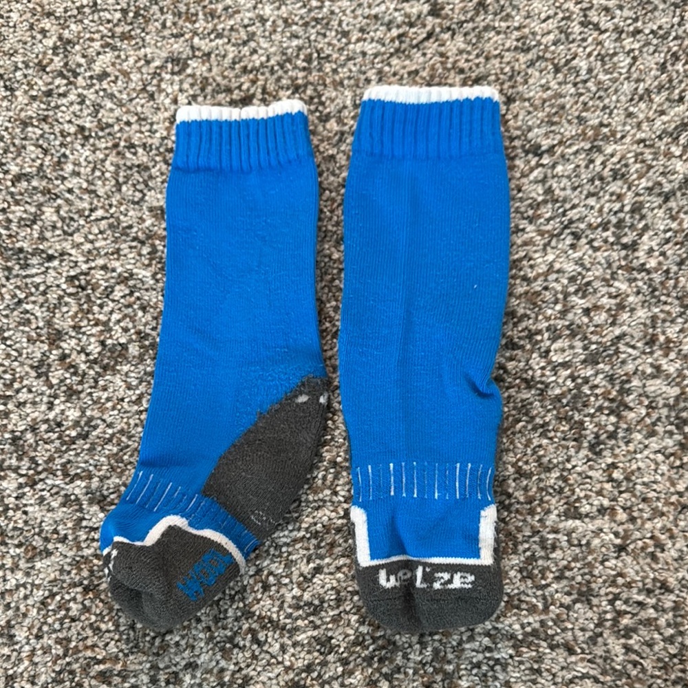 Blue and Gray little kids merino wool winter Socks